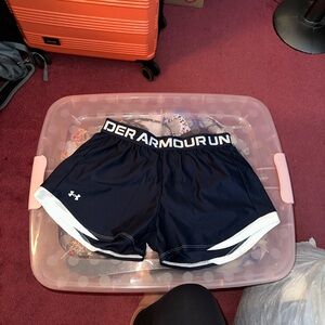 Under Armour Navy Blue & White Women's Athletic Shorts